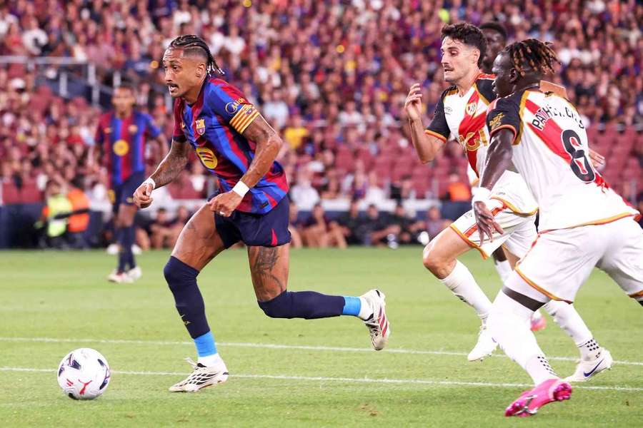 Raphinha during the match between FC Barcelona and Rayo Vallecano Raphinha during the match between FC Barcelona and Rayo Vallecano