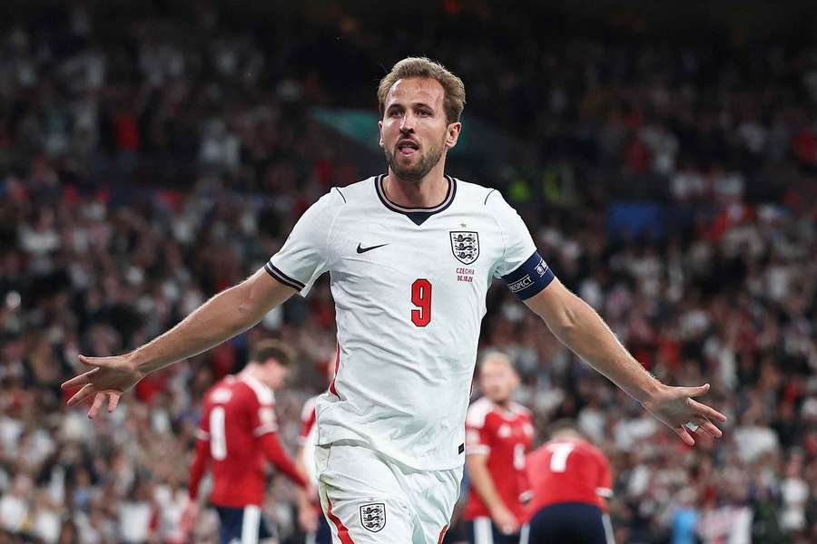 Harry Kane vstřelil proti Česku dva góly.