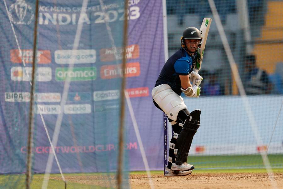 Tom Latham in the nets in India