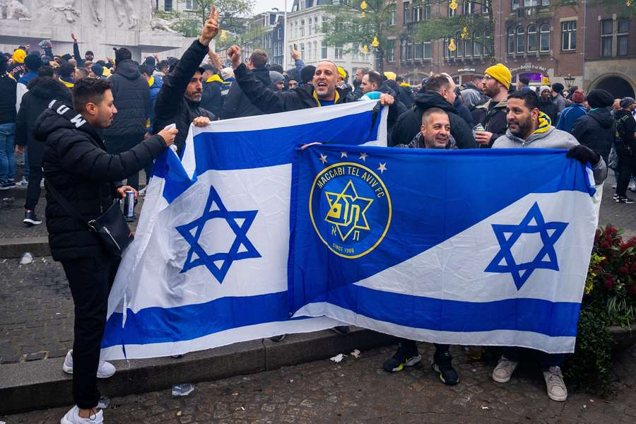 Israelske fans i Amsterdam.