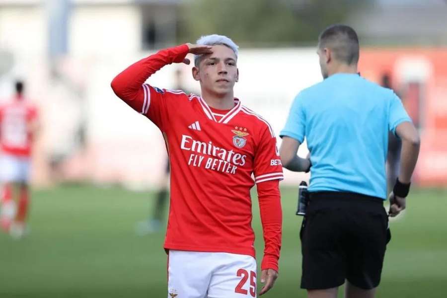 Prestianni festejou o primeiro golo com a camisola do Benfica B