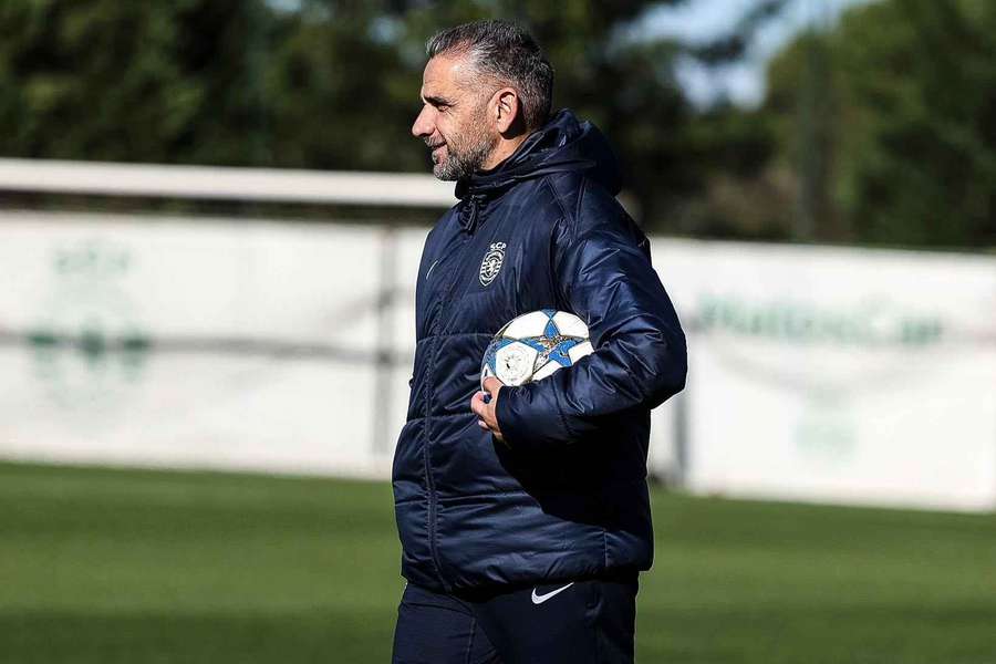 Rui Borges no treino do Sporting