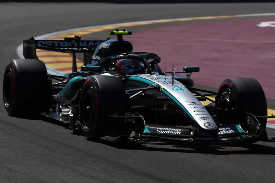Kimi Antonelli drives during the third practice session at the Madring circuit