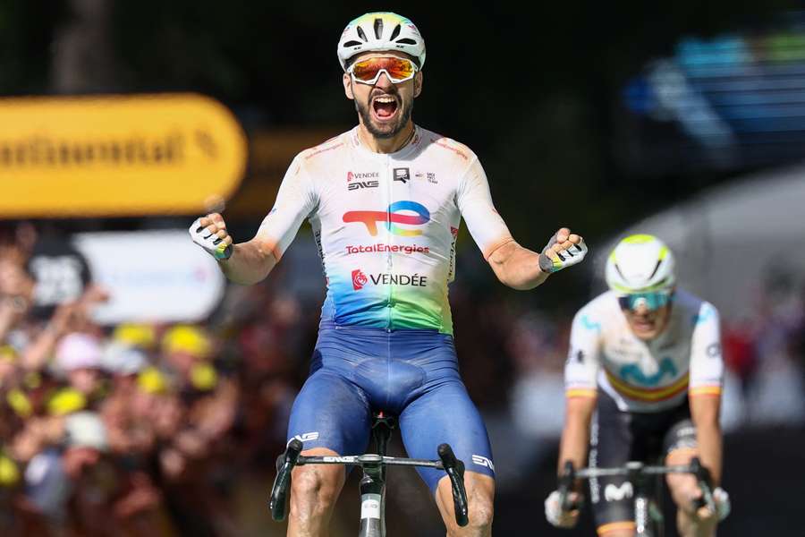 Anthony Turgis crosses the finish line in Troyes