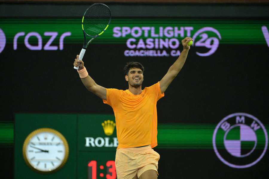Alcaraz festeja en Indian Wells