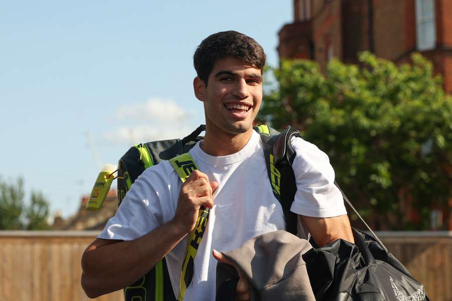 Carlos Alcaraz arrives at Queen's Club Carlos Alcaraz arrives at Queen's Club