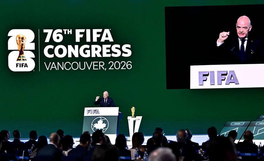 FIFA President Gianni Infantino speaks during the congress
