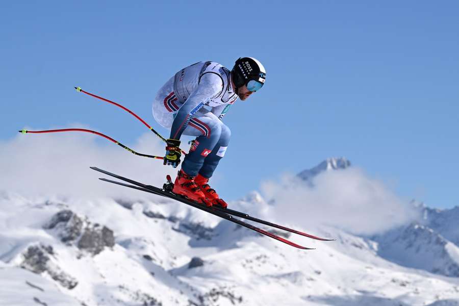 Aleksander Aamodt Kilde bei der Abfahrt in Crans Montana