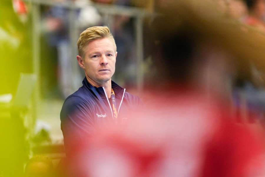 Jesper Jensen under Team Esbjerg mod FTC i EHF Champions League gruppespil i Esbjerg