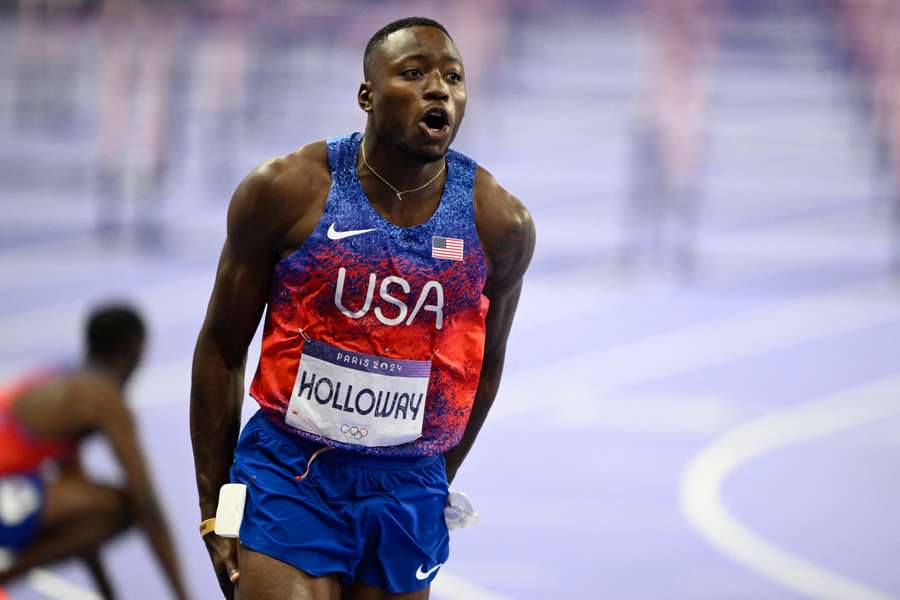 Grant Holloway lors des JO 2024.