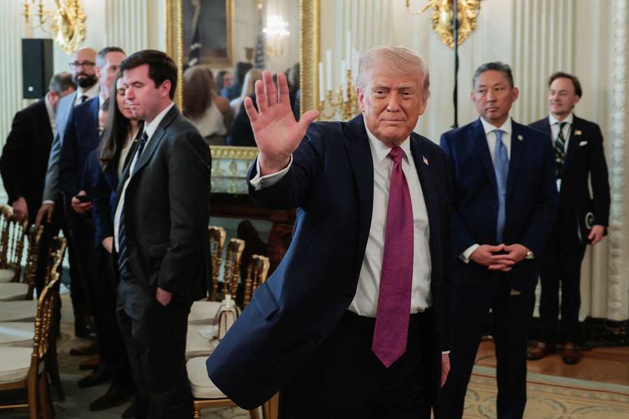 U.S. President Donald Trump waves