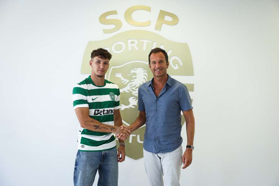 Diogo Travassos com Frederico Varandas, presidente do Sporting