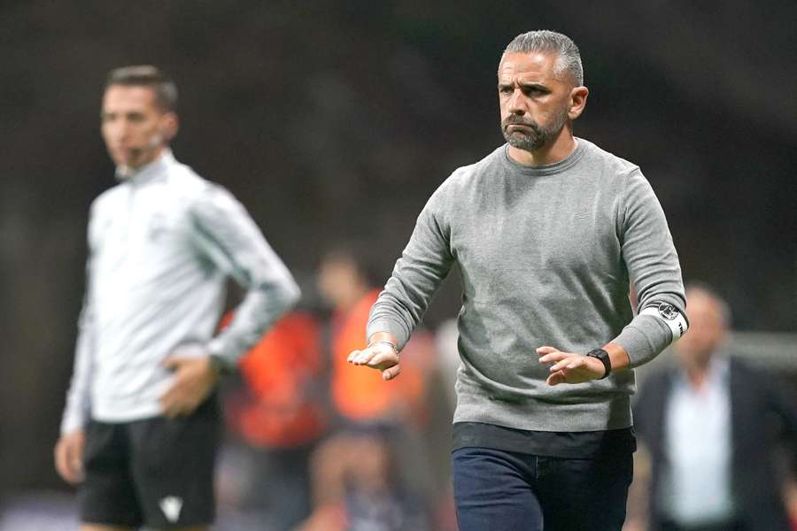 Rui Borges, treinador do Vitória SC, durante o jogo com o SC Braga