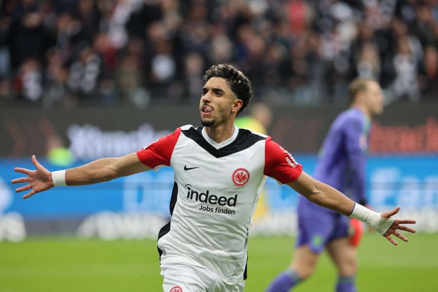 Marmoush celebrates for Frankfurt