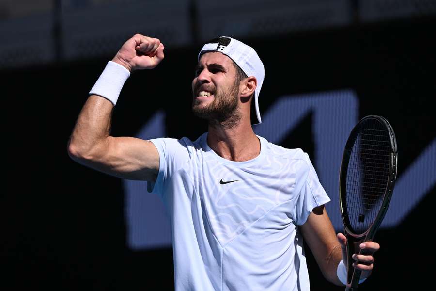 Khachanov reacts to his dominant win