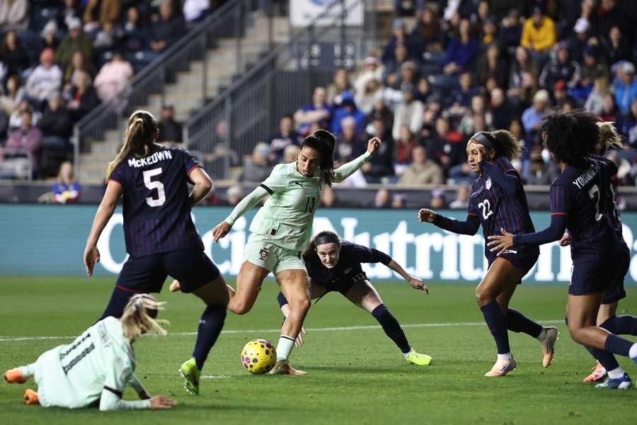 Fátima Pinto anotou o segundo golo de Portugal Fátima Pinto anotou o segundo golo de Portugal