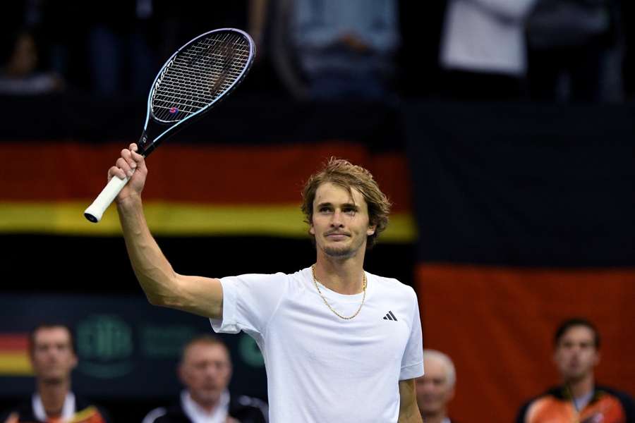 Germany's Alexander Zverev is happy after his victory against Switzerland's Stan Wawrinka