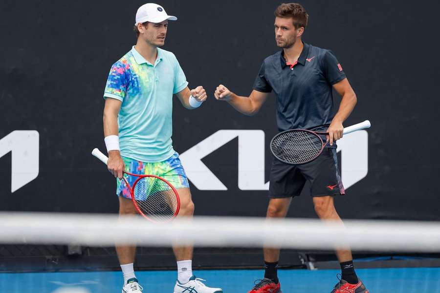 Koolhof en Mektic tijdens het Australian Open