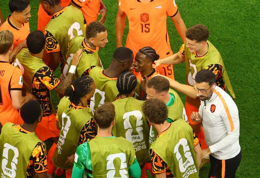 The Netherlands celebrate their second goal
