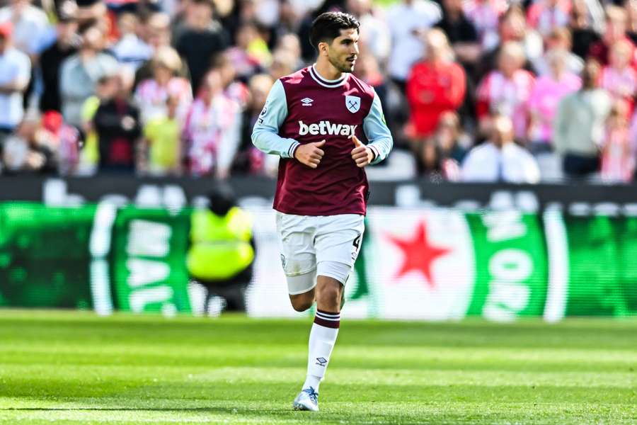 Carlos Soler, en un partido del West Ham