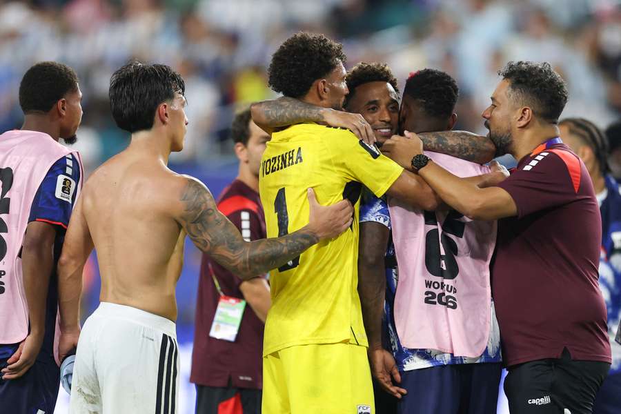 Cape Verde players react after losing to Argentina Cape Verde players react after losing to Argentina