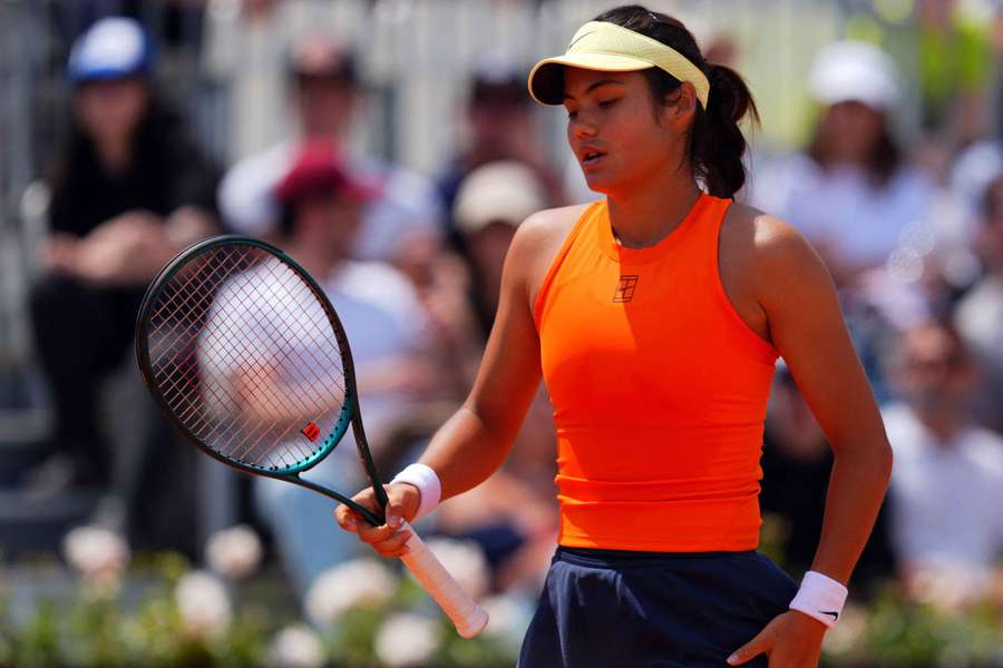 Emma Raducanu in action at the Rome Masters