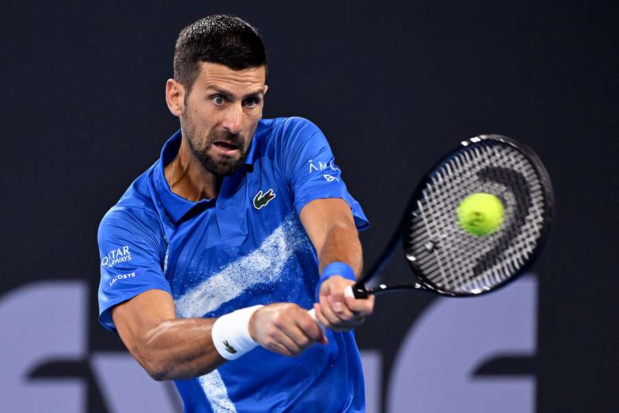 Djokovic in action in Brisbane