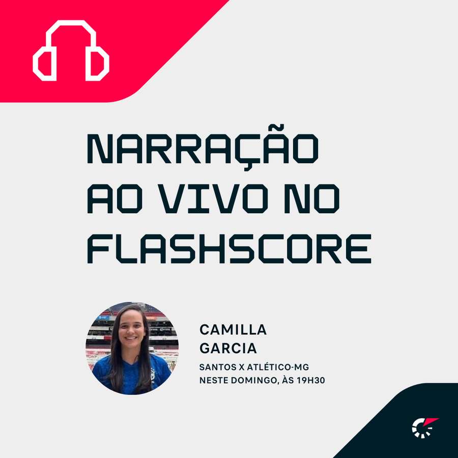 Santos e Atlético-MG terá narração ao vivo do Flashscore