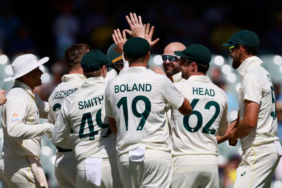 Australia celebrate taking a wicket