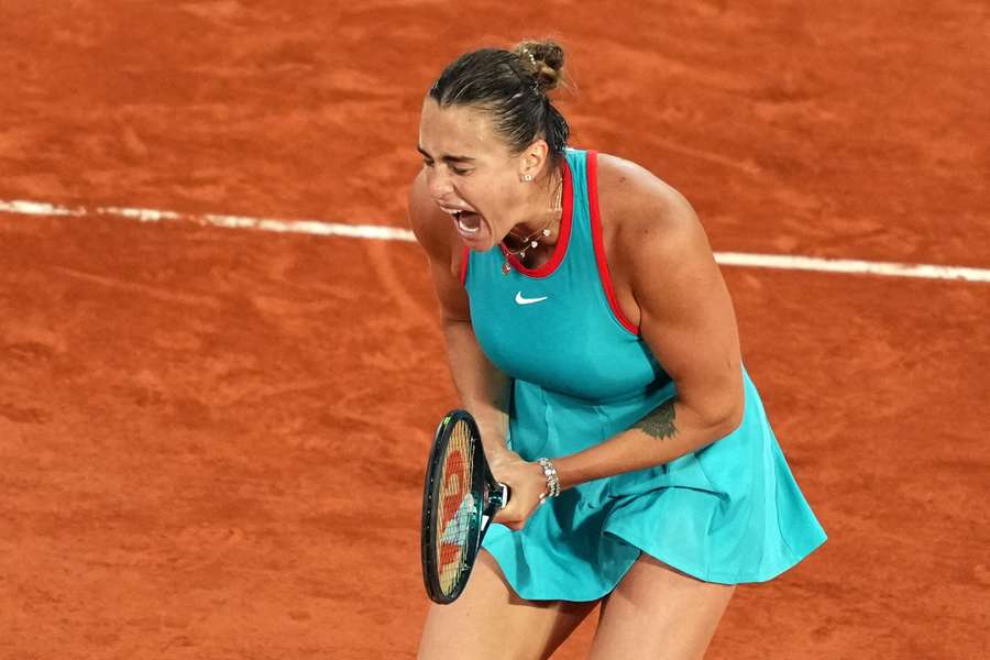 Sabalenka celebra su pase a la final.