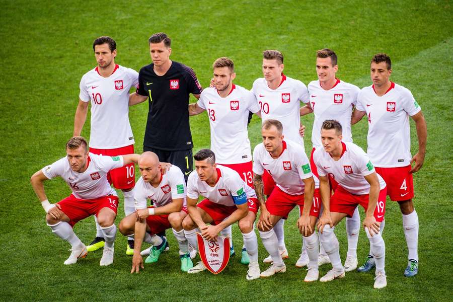 Reprezentacja Polski przed meczem fazy grupowej Mistrzostw Świata FIFA pomiędzy Polską a Senegalem, 19 czerwca 2018 r. w Moskwie.