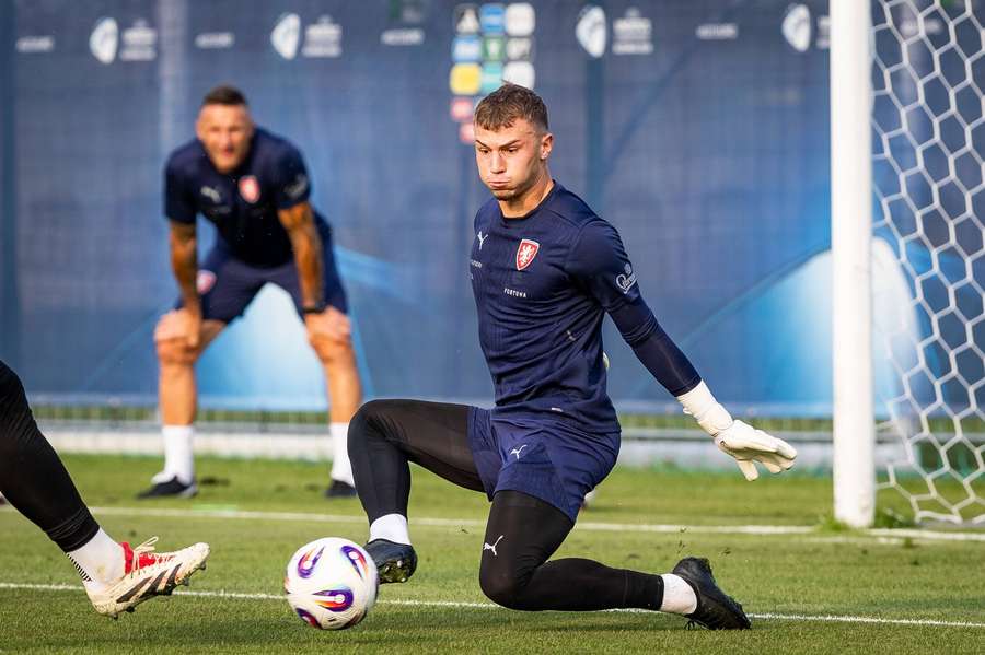 Jiří Borek na tréninku reprezentace do 21 let.