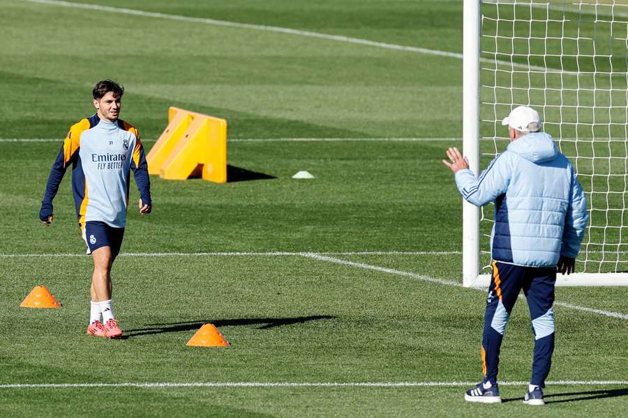 Brahim y Ancelotti 