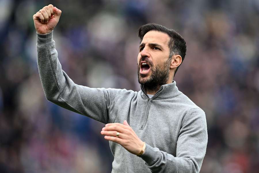 Cesc Fabregas celebrates another win for his Como side