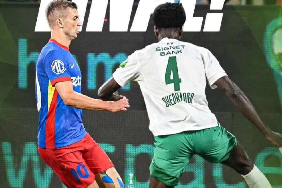 Florin Tănase în duel cu ivorianul Moussa Ouedraogo de la Auda Florin Tănase în duel cu ivorianul Moussa Ouedraogo de la Auda