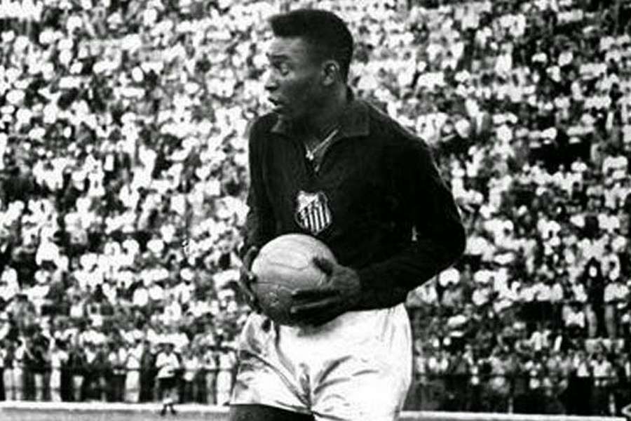 Pelé na baliza do Santos