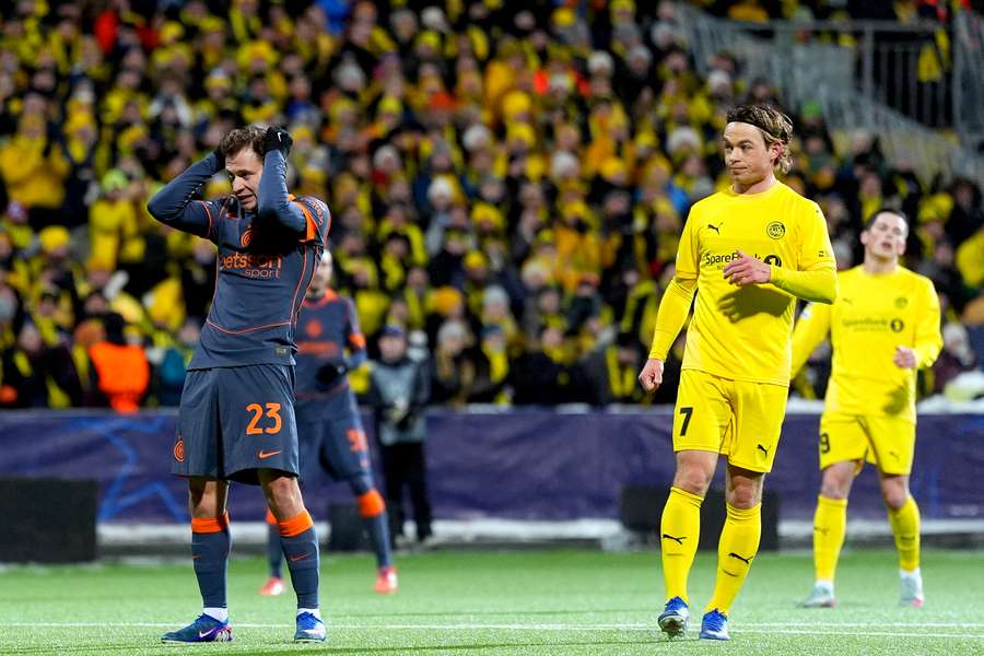 Nicolo Barrela, dépité à l'aller contre Bodo/Glimt Nicolo Barrela, dépité à l'aller contre Bodo/Glimt