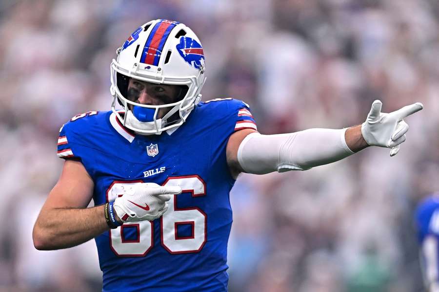 Bills TE Dalton Kincaid reacts during Week 1 against the Texans Bills TE Dalton Kincaid reacts during Week 1 against the Texans