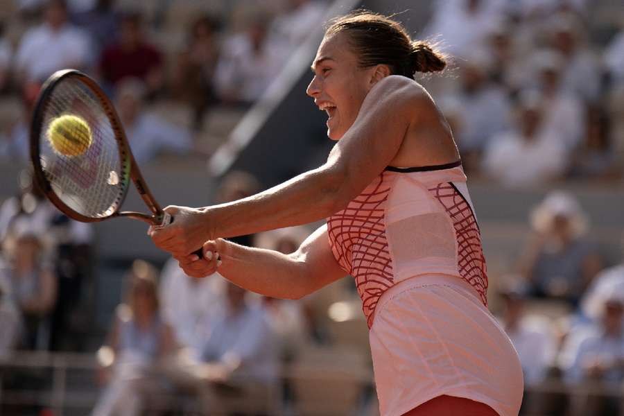 Aryna Sabalenka in action during the French Open