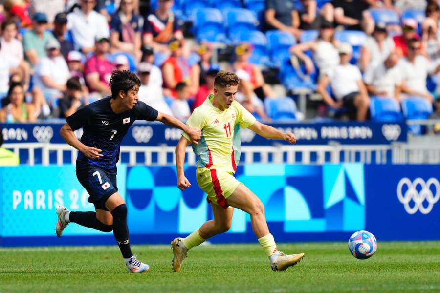 Fermín em ação contra o Japão