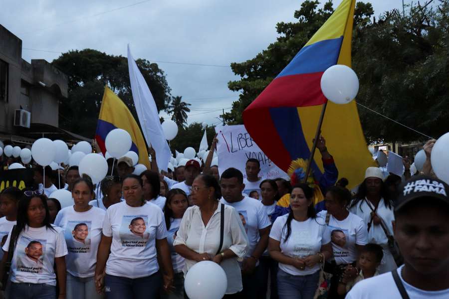 Manifestación en Colombia para pedir la liberación del padre de Luis Díaz