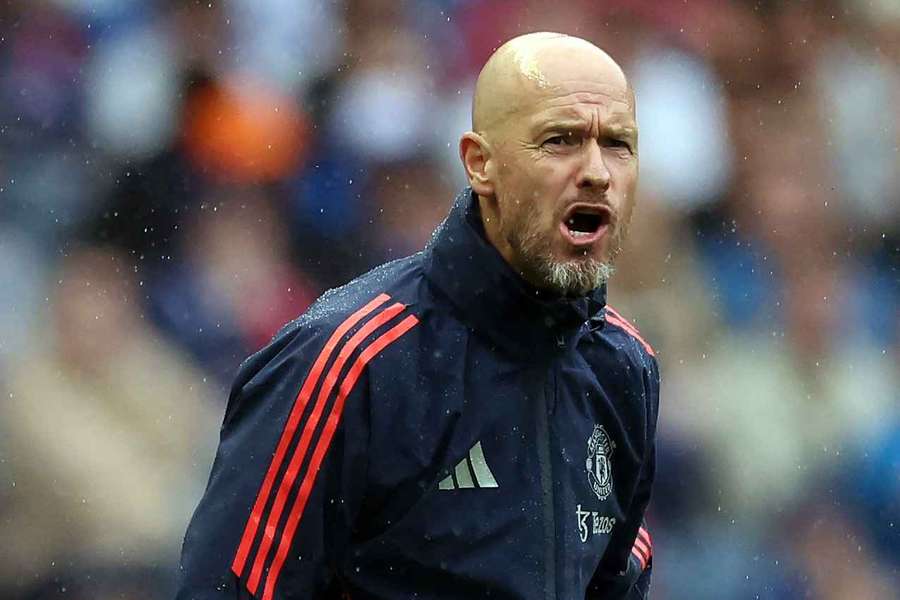 Erik ten Hag durante o jogo entre o Manchester United e o Rangers na pré-época