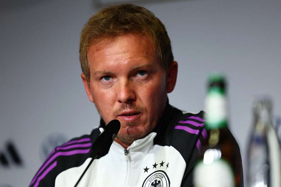 Julian Nagelsmann speaks during a press conference