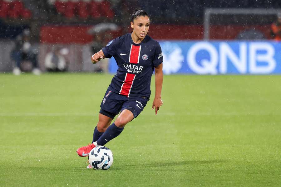 Sakina Karchaoui avec le PSG en mai dernier.