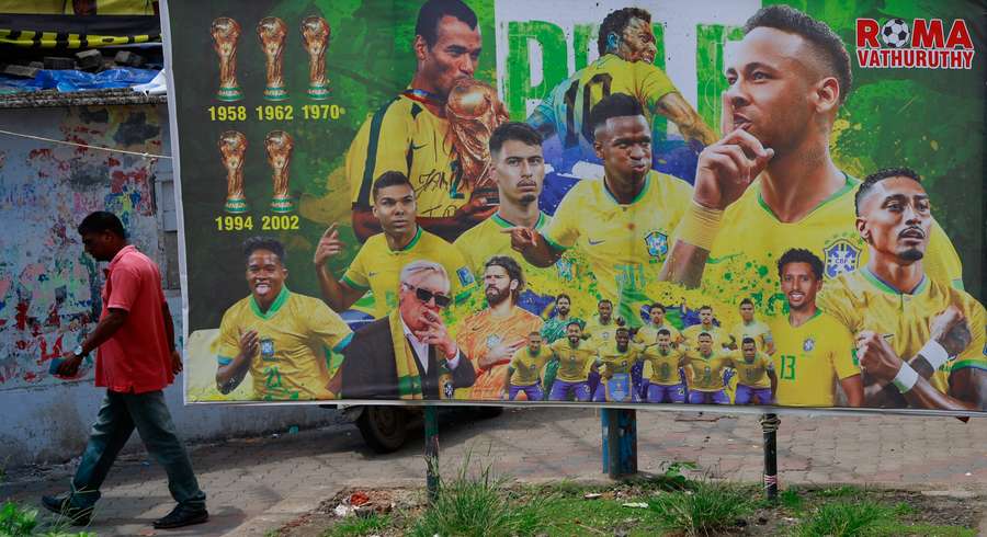 Homenagem indiana aos brasileiros em outdoor Homenagem indiana aos brasileiros em outdoor