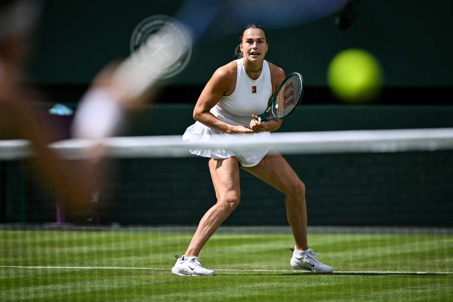 Sabalenka in action at Wimbledon