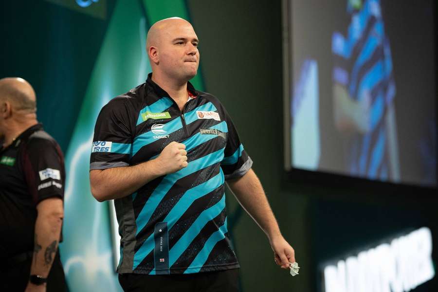 Rob Cross of England in action during Day Seven of the 2023/24 Paddy Power World Darts Championship at Alexandra Palace