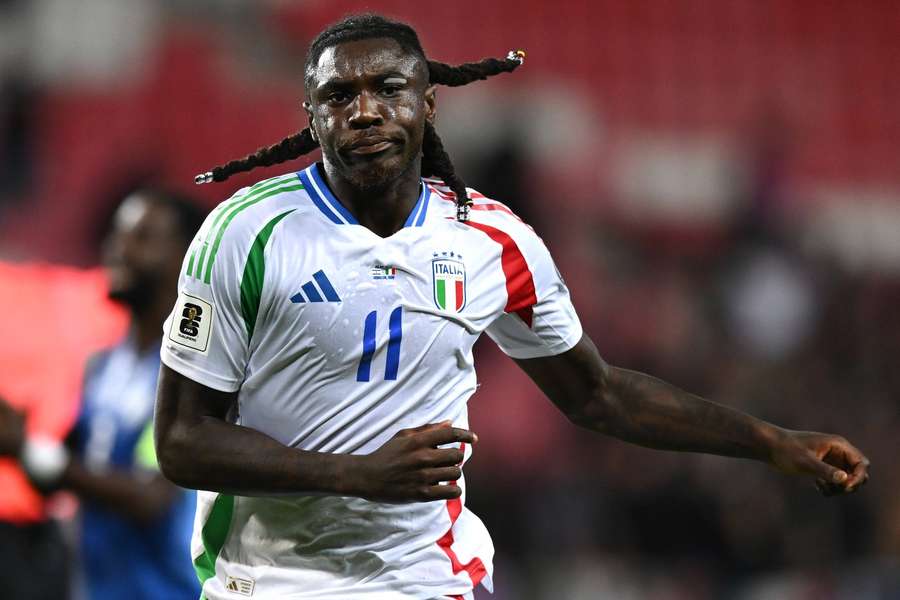 Moise Kean reacts during the match