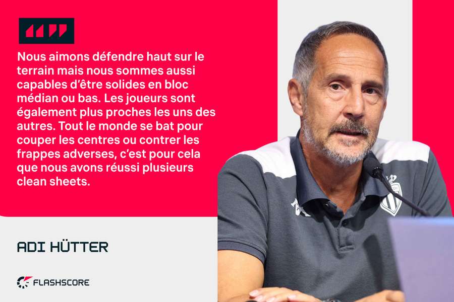 Adi Hütter satisfait de sa défense.