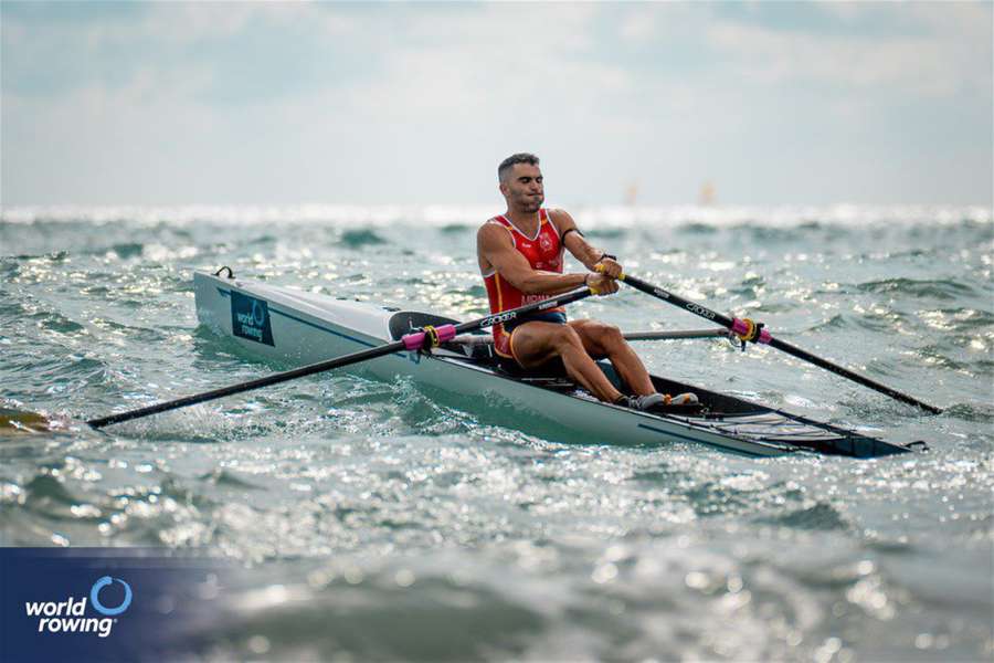 Adrián Miramón, durante el último Mundial de remo